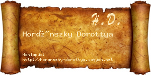 Horánszky Dorottya névjegykártya